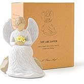 NANAOUS Guardian Angel Statues and Figurines, Praying Angel Figurines for Women, Resin Angeles Decorativos Hand-Painted Collectible Sculpture, Ornaments Mom Birthday Gifts