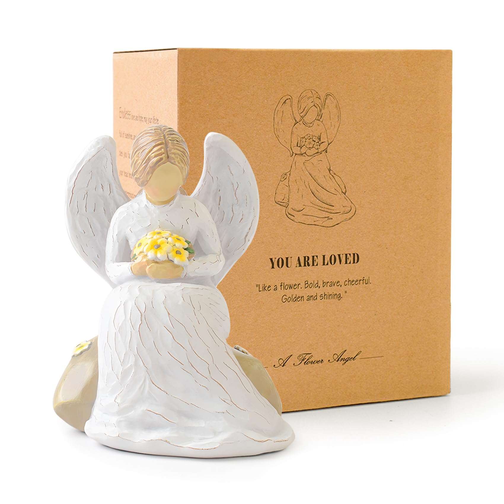 NANAOUS Guardian Angel Statues and Figurines, Angel Figurines for Women, First Communion Gifts for Girls, Baptism Gifts Collectible Sculpture Ornaments