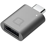 nonda USB-C to USB 3.0 Mini Adapter Aluminum Body with Indicator LED for Macbook Pro 2016, MacBook 12-inch and other Type-C Devices (Space Gray)