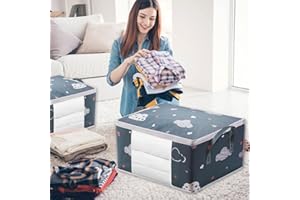 50 L Storage Bags,Large Clothes Blanket Storage Bins Foldable Closet Organizers with Reinforced Handle for Home Dorm Storage 