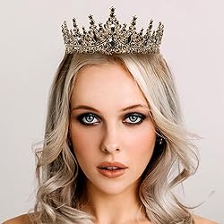 Black Crown for Women, Gothic Crystal Princess