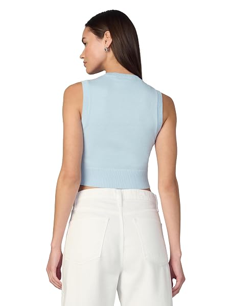 JOE’S JEANS WOMEN’S THE LAUREL SHRUNKEN SWEATER VEST, SKY BLUE, MEDIUM