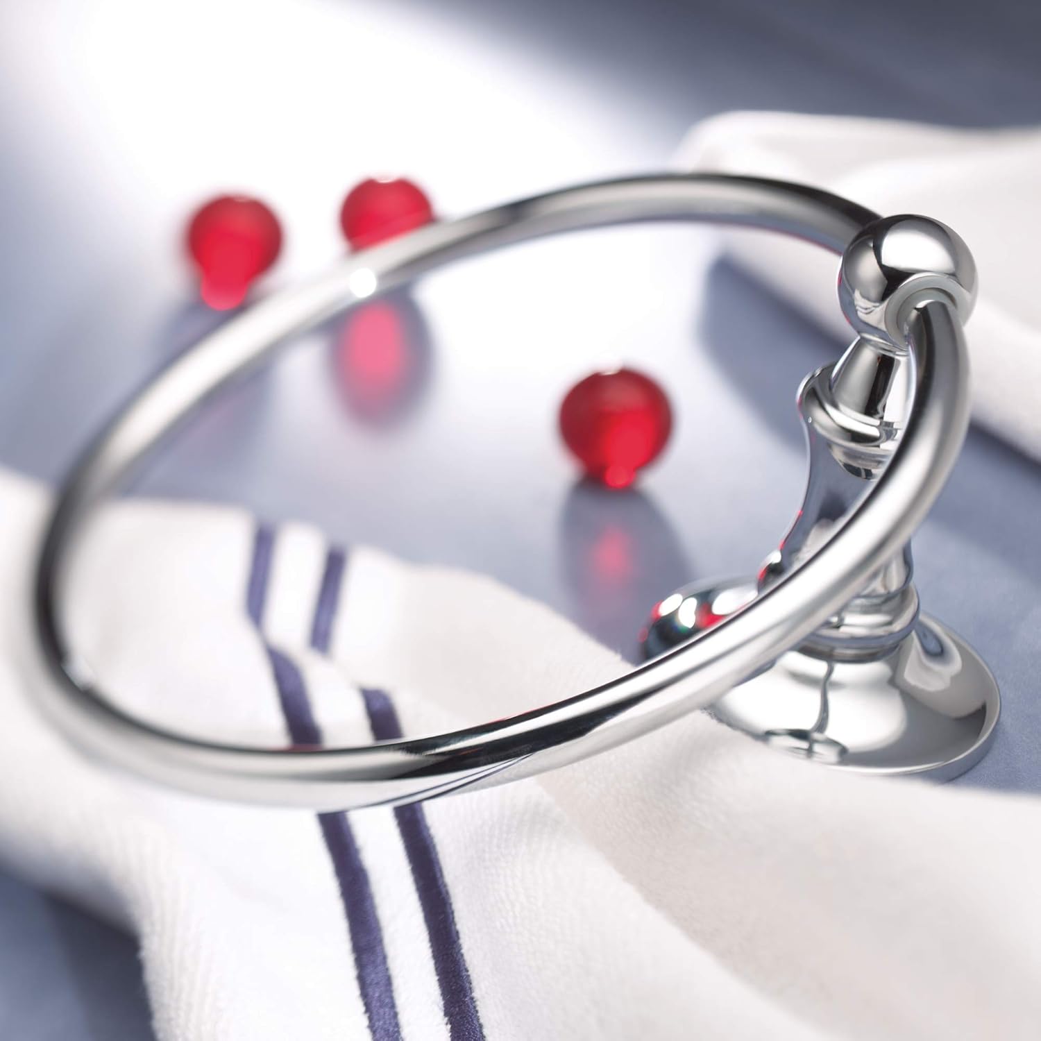 Moen DN6786BN Danbury Collection European Single Post Bathroom Hand Towel Ring, Brushed Nickel - Moen Bathroom Hardware - 
