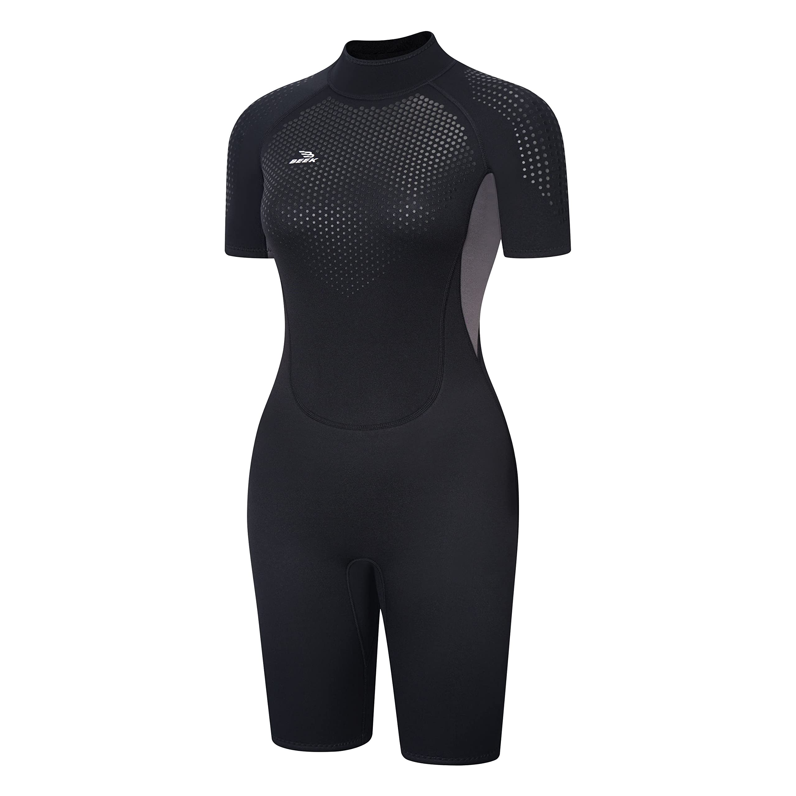 Mens and Womens 2/3mm Shorty Wetsuits Back Zip for Scuba Diving, Snorkeling, Surfing, Kayaking, Short Sleeve Neoprene Wet Suit for Water Sports