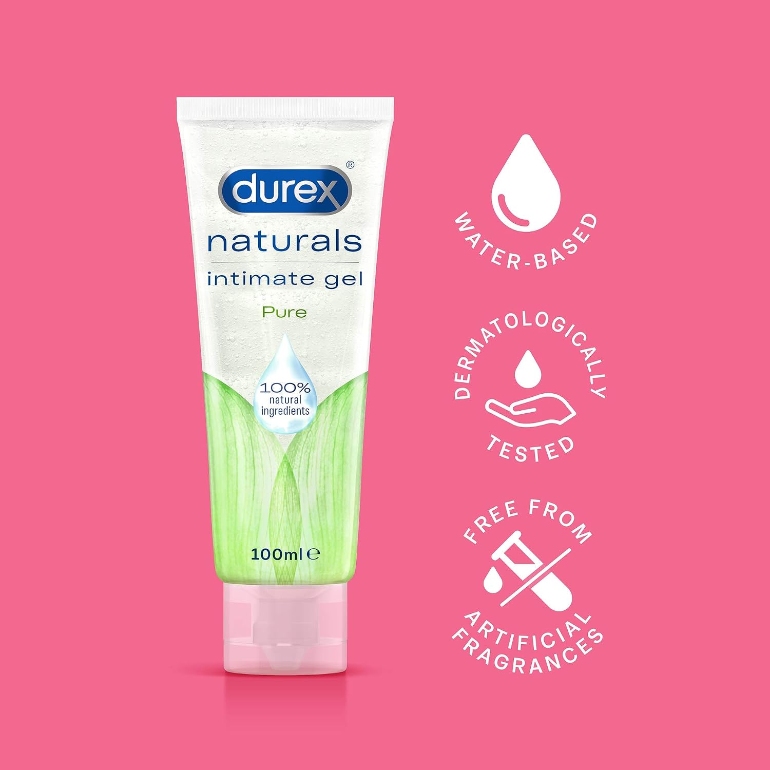 Durex Lube, Naturals Pure, Intimate Pleasure, Water-Based,100 ml (Pack of 1), New - Image 4