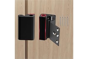 Tonitrui Home Security Door Reinforcement Lock for Front/Inward Swing Doors - Upgraded Reinforced 1200lbs Capacity, Night Kids Safety Metal Flip Deadbolt Latch (1Pack Black)