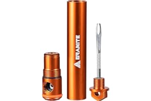 Granite Suture Aero Tire Plug Kit with Integrated CO2 Inflator, Tubeless Tire Repair Kit with 2 Size Plugs, CO2 Tire Inflator