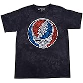 Liquid Blue Tie-Dye Stealie TD Vintage Band Tee – Grateful Dead T-Shirt, Organic Cotton, Psychedelic Concert Shirt for Men