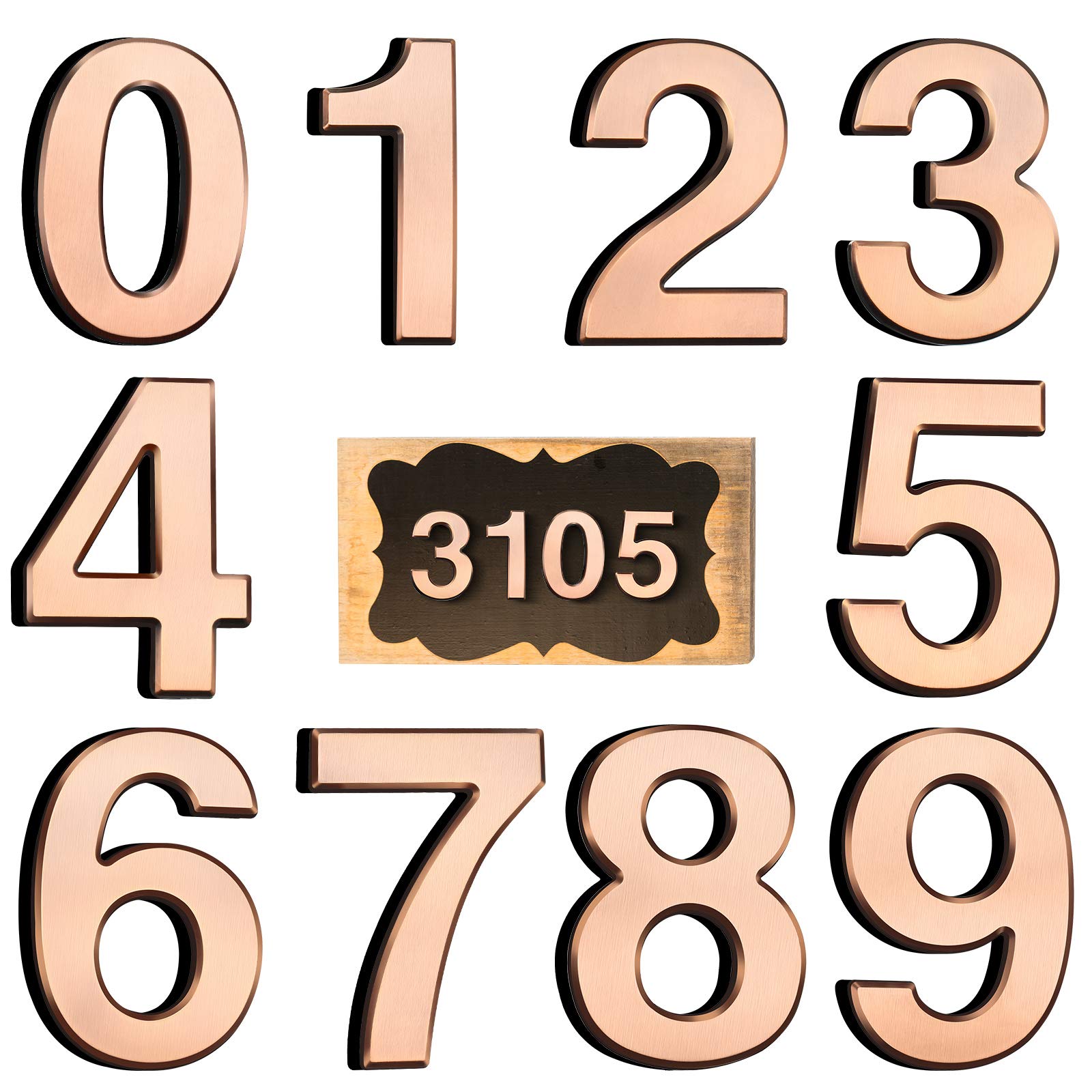 10 Pieces 4 Inch House Numbers Address Number Stickers Mailbox Numbers Self Adhesive Street Door Mailbox Signs for Home, Office, Apartment, Room, Hotel Including 0 to 9
