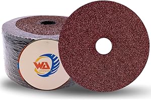 WA 25PACK - 7" X 7/8" inch 50 Grit Aluminum Oxide Resin Fiber Sanding and Grinding Discs, Fiber Sanding Discs Center Hole for