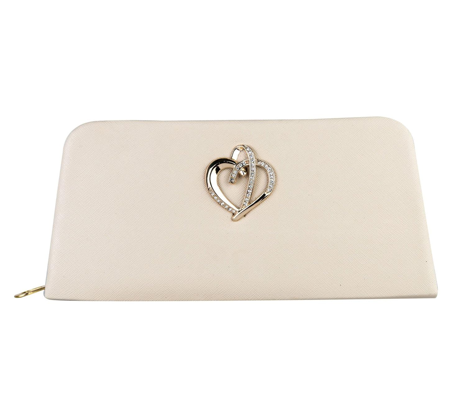louise belgium premium pu leather designer women&rsquo;s clutch -white