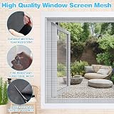 BUZIFU Window Screen Mesh 90x500cm Fiberglass Insect Net Grey view 3