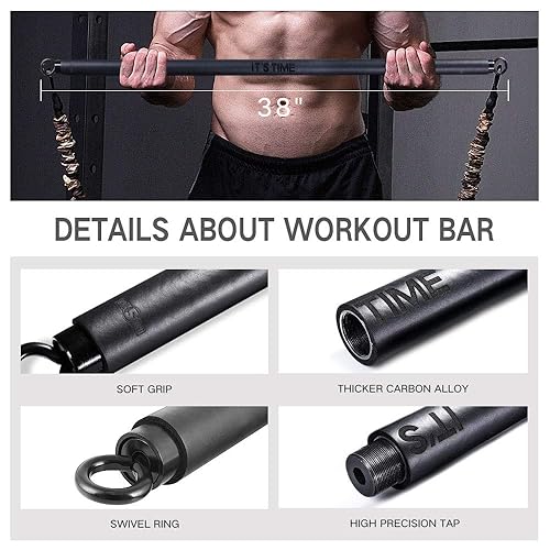 INNSTAR Bench Press Band with Detachable Bar, Adjustable Push Up