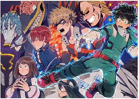 Altcompluser Anime My Hero Academia Poster Wall Decoration Wall Picture Small Format Poster Horizontal Version Room Decoration Wall Class A 1 Amazon De Kuche Haushalt