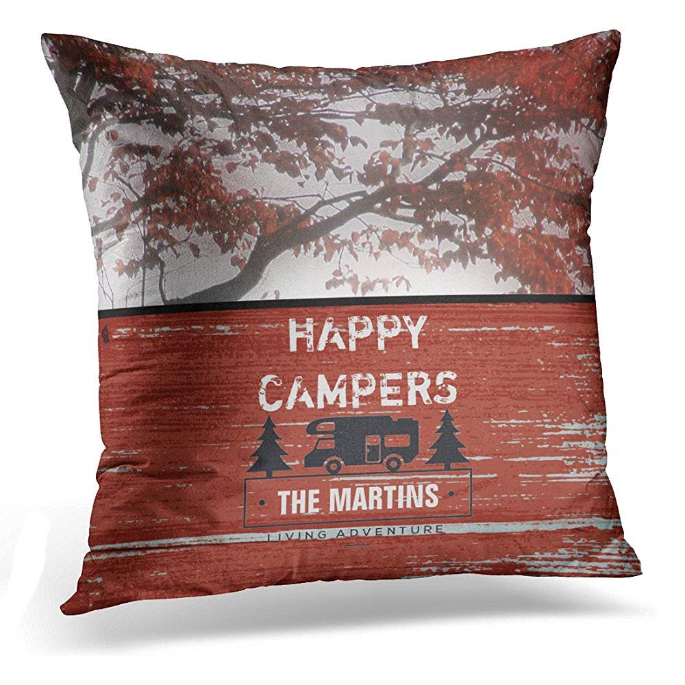 Amazon Com Throw Pillow Cover Camping Retired Happy Campers
