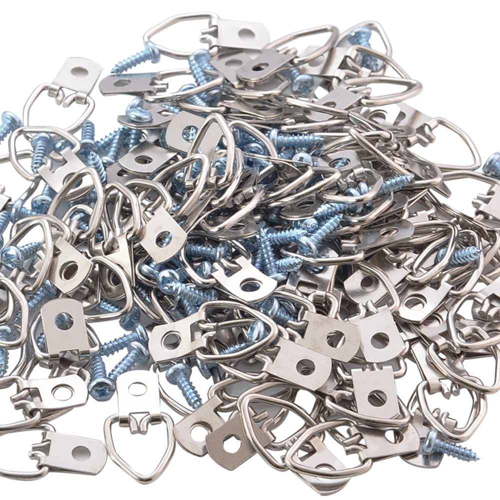 HomeDone D Ring Picture Hangers 50Pack Heavy Duty with Screws and 23
