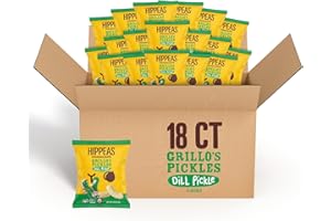 Hippeas Grillo's Dill Pickle, 0.75 Ounce (Pack of 18), 3g Protein, Fiber, Vegan, Gluten-Free, Crunchy, Plant Protein Snacks