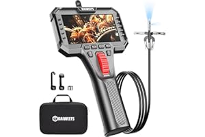 KAIWEETS Dual Lens Two-Way Articulating Borescope Camera with Light, 0.25in Slim Probe, Industrial Endoscope Inspection Camera with Light, 5.3FT Flexible Snake Scope for Automotive, HVAC and Aircraft Mechanics