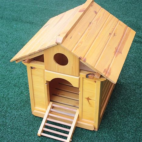 Amazon Co Jp 梯子が付いている屋外の犬小屋の木製の傾斜屋根 耐久性があり 掃除が簡単 屋内と屋外で使用 42 51cm ホーム キッチン