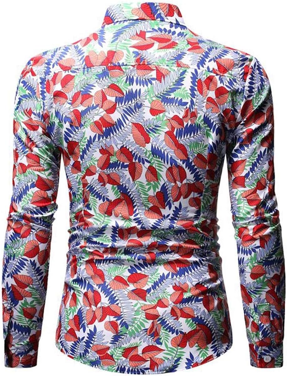 Men's Shirt Stylish Slim Fit Button Down Long Sleeve Floral Shirt at  Men’s Clothing store