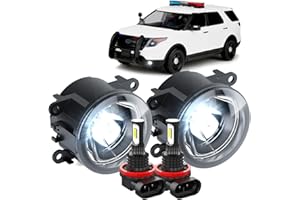 Fog Light Assembly Fit for Ford Police Interceptor Utilty 2013-2015 with LED Bulbs, 6000K Cool White 400% Super Bright, Fog L