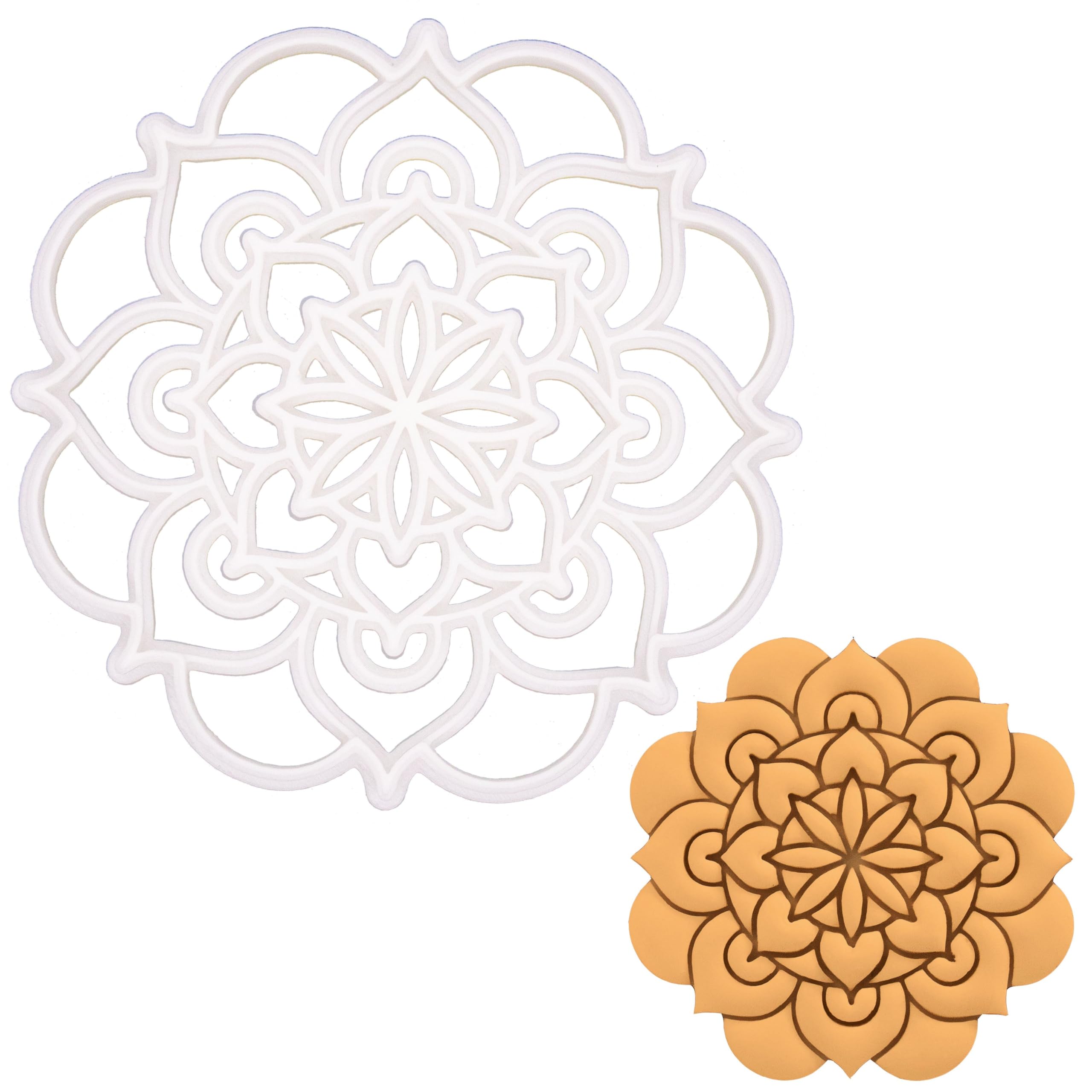 BAKERLOGY Mandala 1 Cookie Cutter - Detailed Biscuit Cutter Design for Baking and Crafts, Ideal on Fondant, Dough, Clay
