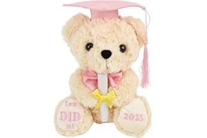 NUMYAWL Class of 2025 Graduation Bear - Kindergarten Graduation Gift for Girls,Stuffed Plush Teddy Bear with Cap & Diploma, High School Graduation Gifts for Her, Grad Bear Gift 2025-8 Inch| You DID it (Pink)