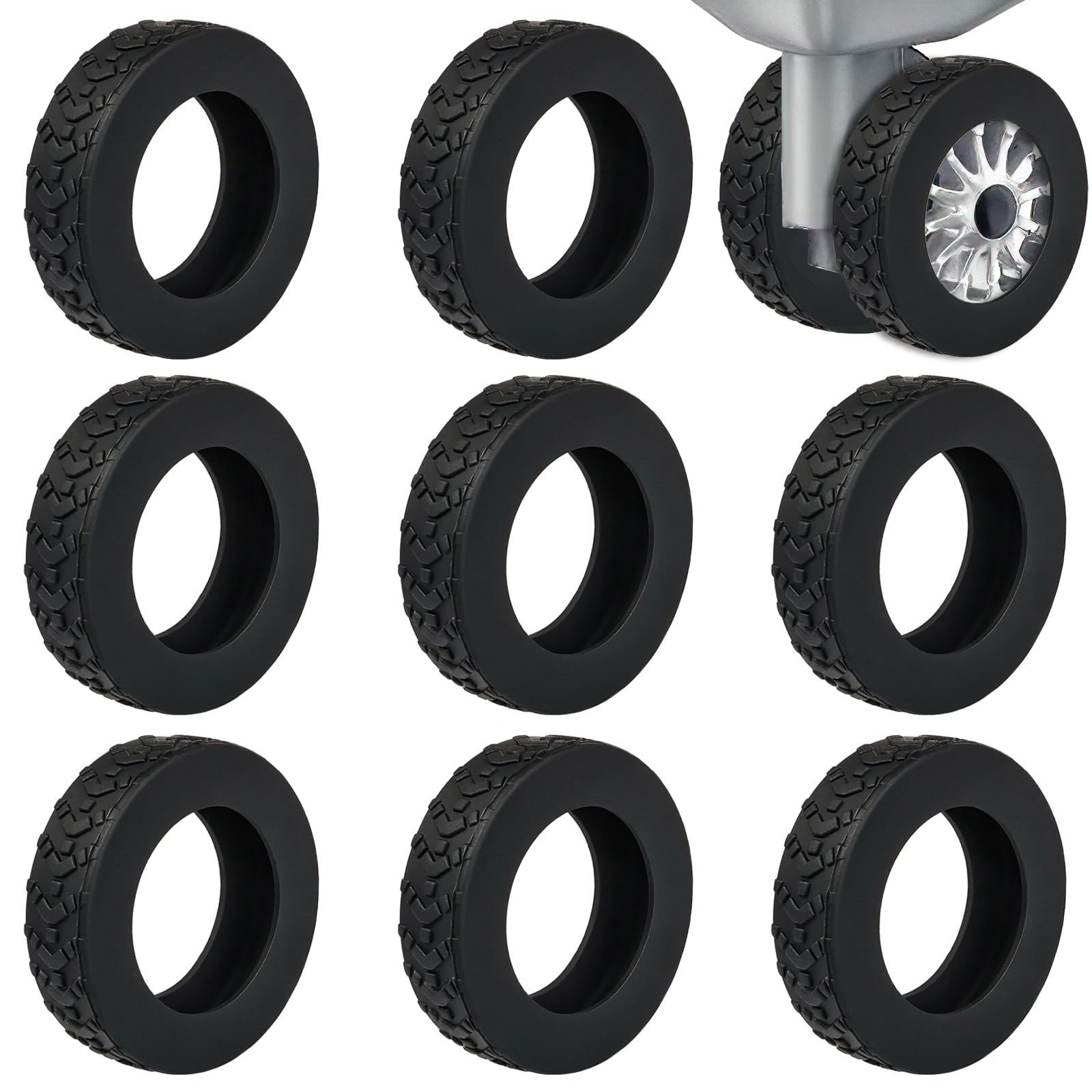 Photo 1 of ***4 PACKS INCLUDED***Vinommart 8 Pcs Luggage Wheel Covers, Silicone Luggage Wheel Protector, Suitcase Wheel Covers for Luggage Wheels Replacement (Black)***4 PACKS INCLUDED***