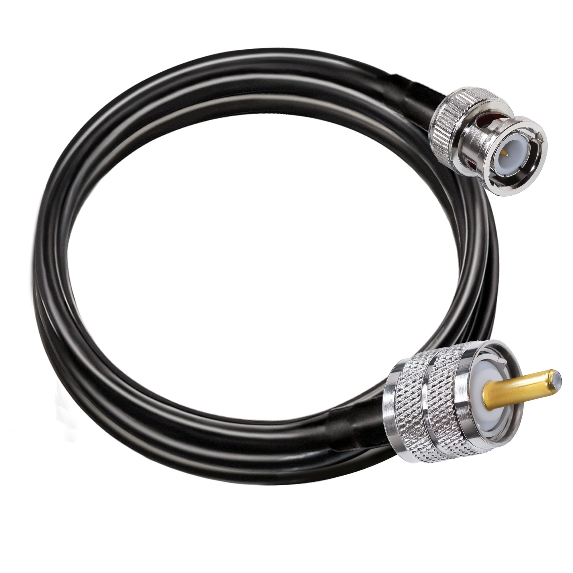 TUOLNK BNC to UHF Jumper Cable RG58 BNC Male Plug to PL259 SO239 Male Extension Cable 6.6ft(2M) Low Loss for CB Radio PL 259 to BNC Pigtail Coaxial Cable