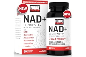FORCE FACTOR NAD+ (NMN or Nicotinamide Riboside Alternative) with Resveratrol, Astaxanthin, Spermidine & Luteolin Complex, NAD to Support Cellular Health & Healthy Aging, 60 Capsules