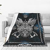 Viking Blanket Vikings Norse Mytholog Decor Throw Blanket Gifts for Girls Boys Super Warm Soft Plush Lightweight Fleece Flannel Blanket Winter Sofa Bedding Blanket for Kids Adults Men Women 60"X50"