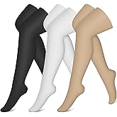 CHARMKING Compression Socks (3 Pairs) Knee High Compression Sock for Women & Men Stockings for Running, Cycling,Athletic