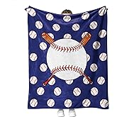 Soft Baseball Blankets for Boys Adults Kids, Baseball Gifts for Boys Men Team Coach Gifts for Christmas Thanksgiving, Cozy Fleece Blanket for Couch Bed Sofa 40'' x 50'' (02)