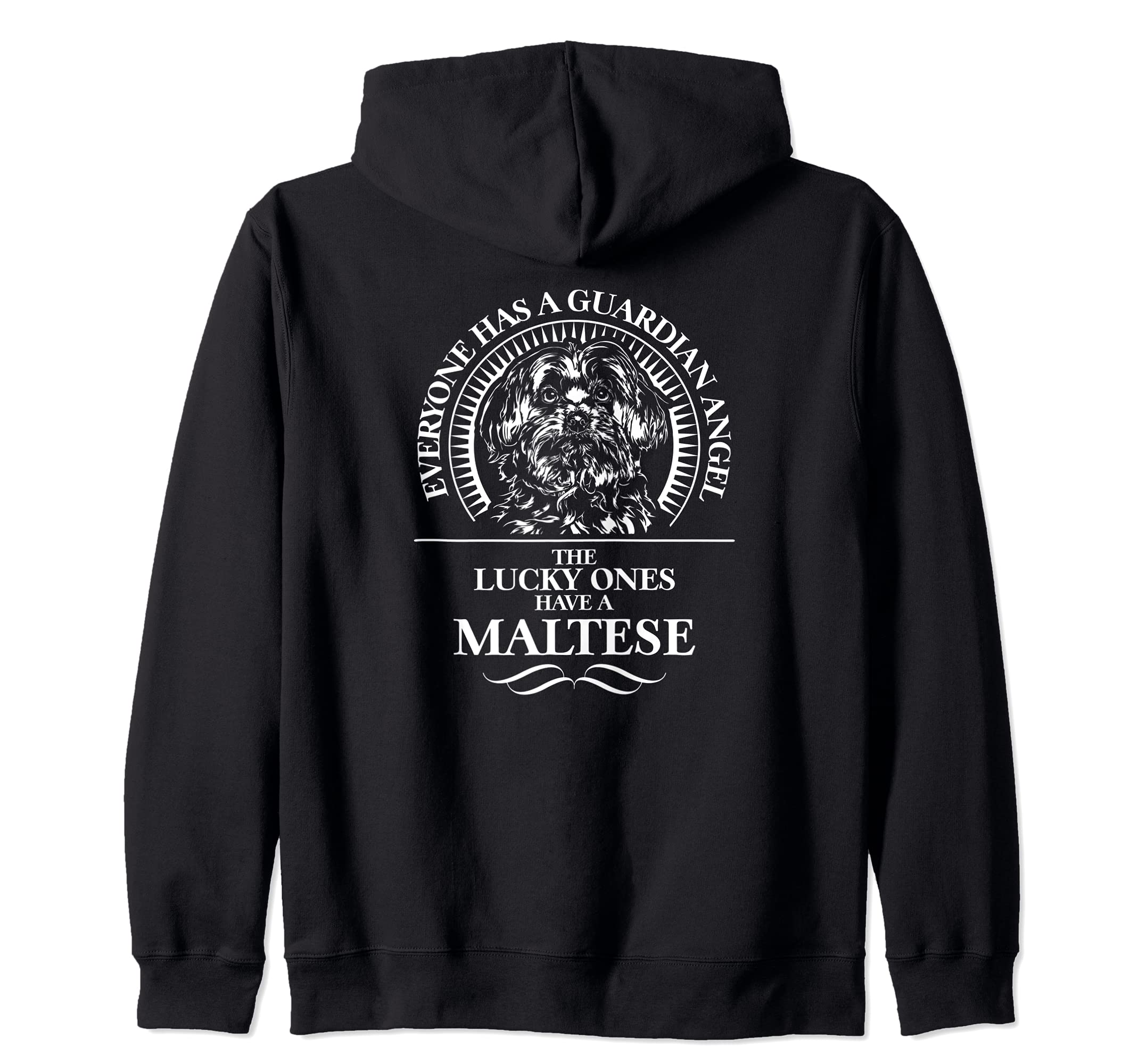 Proud Maltese Guardian Angel dog saying Zip Hoodie