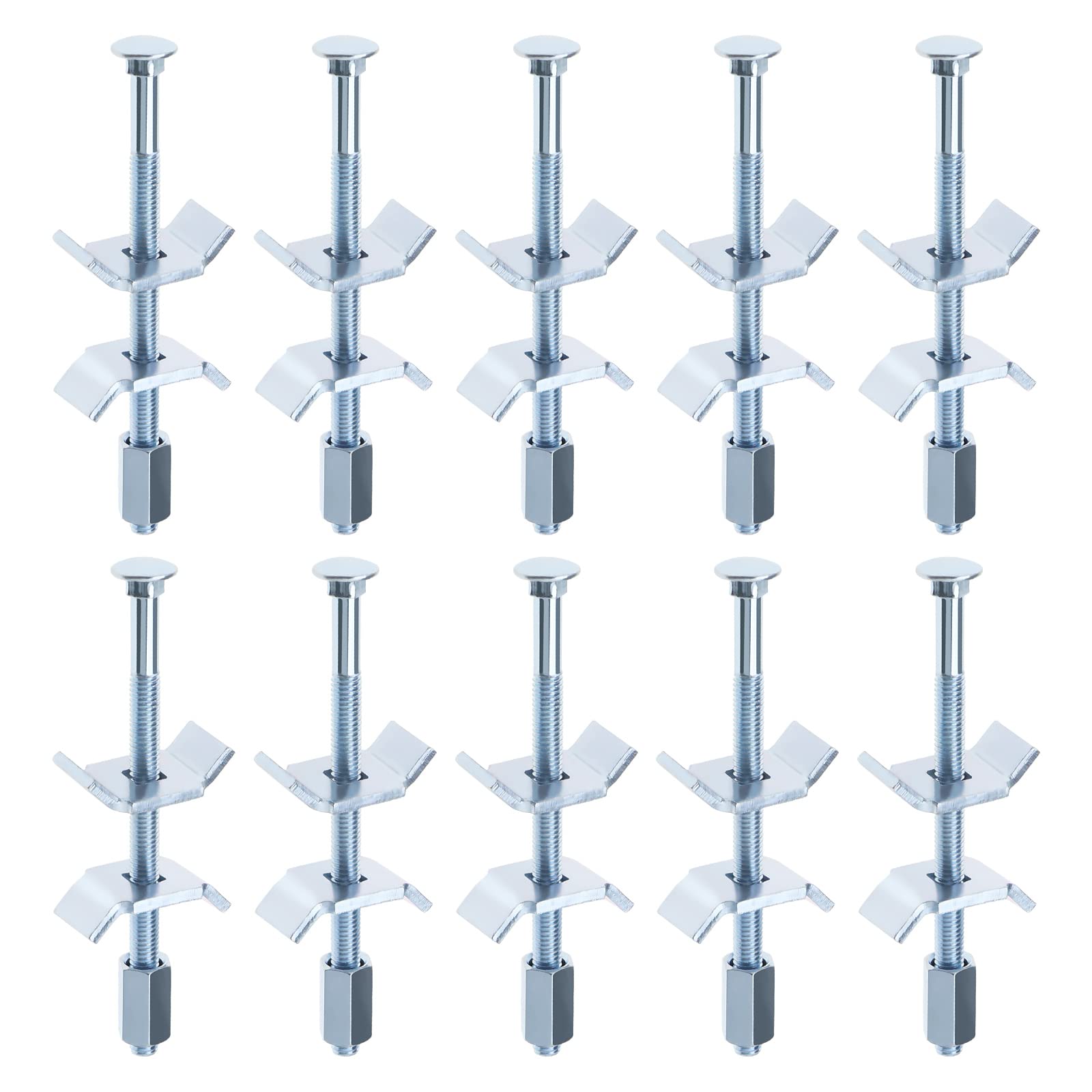 ECSiNG 10Pcs M6 100mm Worktop Joint Connectors Worktop Connector Jointing Blots Furniture Connecting Bolts Accessories for Kitchen Worktops Bar Counters