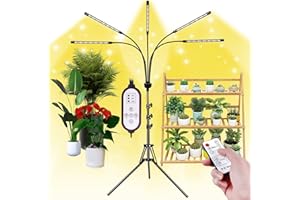 zyzykeji Grow Lights for Indoor Plants,5 Heads Plant Lights for Indoor Plant,LED Full Spectrum Plant Lights,Adjustable Plant Grow Light,4/8/12H Timer,Warm White Grow Lamp for Various Plant