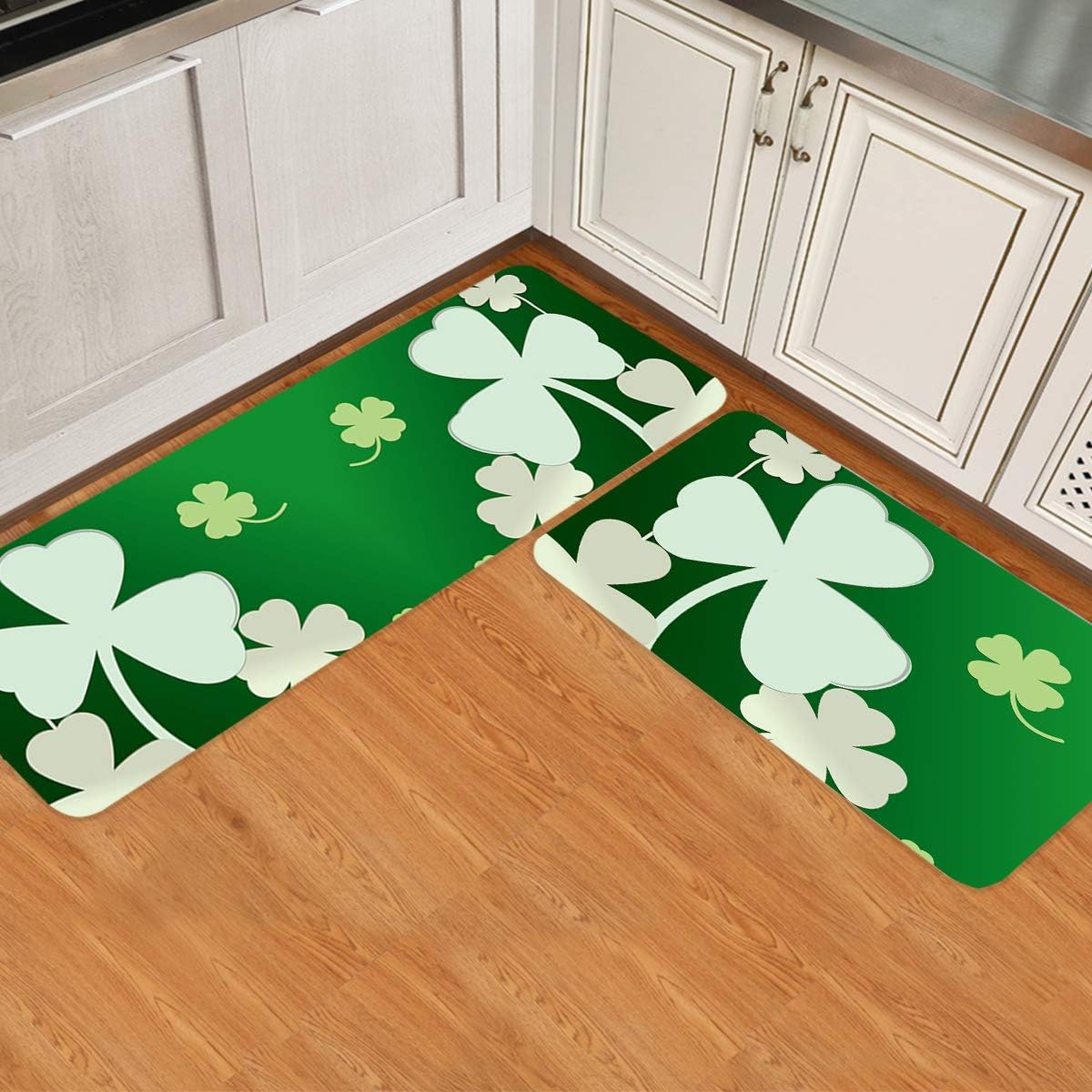 St. Patrick's Day Kitchen Mats for Floor 2 Piece Cushioned