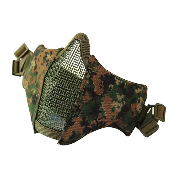 Halbmaske mit Metall-Netz, Airsoft-Schutzmaske Digital jungle