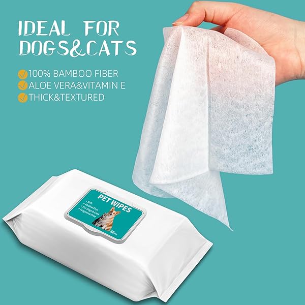 PET HYPOALLERGENIC WIPES,EXTRA THICK CAT WIPES FOR CLEANING SMALL ANIMAL’S PAWS,EARS,BUTT,FACE AND EYES,PORTABLE ORGANIC PAW WIPES FOR CATS,IDEAL FOR HOME OR TRAVE (320 COUNT (PACK OF 4))