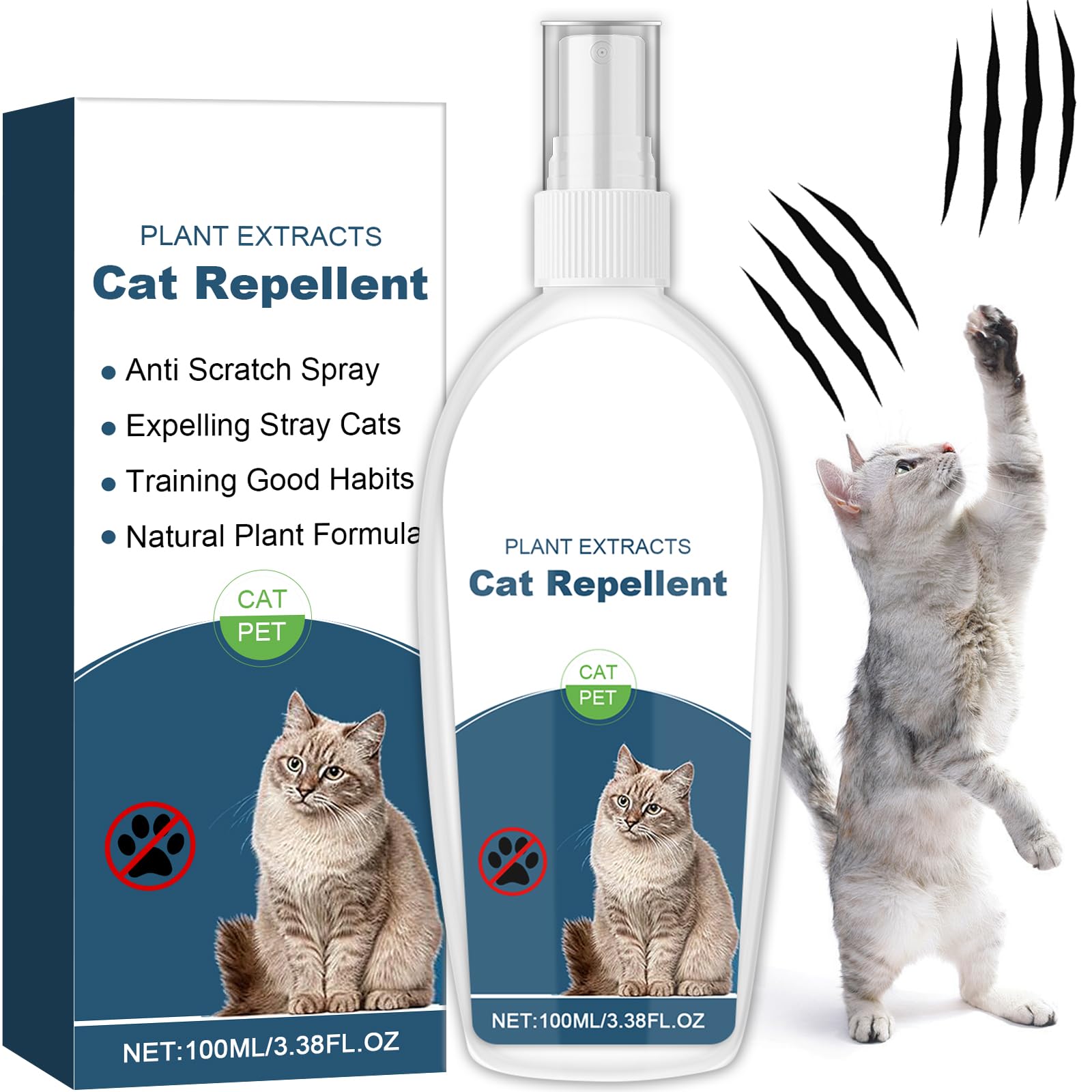 Cat Deterrent Spray, Botanical Cat Repellent Spray for Furniture ...