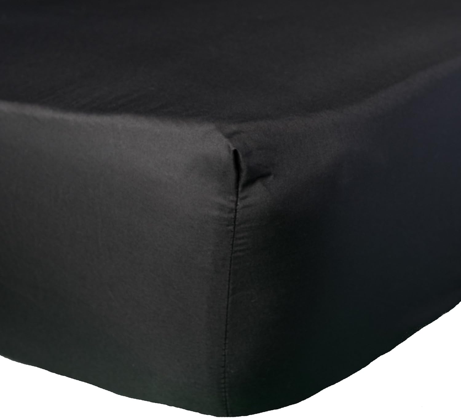 Brentfords Plain Dye Fitted Bed Sheet Non Iron Super Soft Easy Care Microfibre, Black - King Size