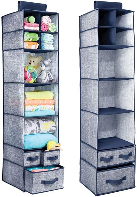 Amazon Mdesign クローゼット掛けロッド 子供部屋収納オーガナイザー 引き出し付き Pack Of 2 ブルー 091mdb 衣類用引き出し仕切り オンライン通販