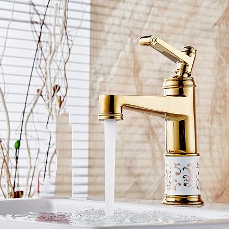 Zhfc Gold Rose Gold Paint Bathroom Bathroom Basin Faucet Amazon