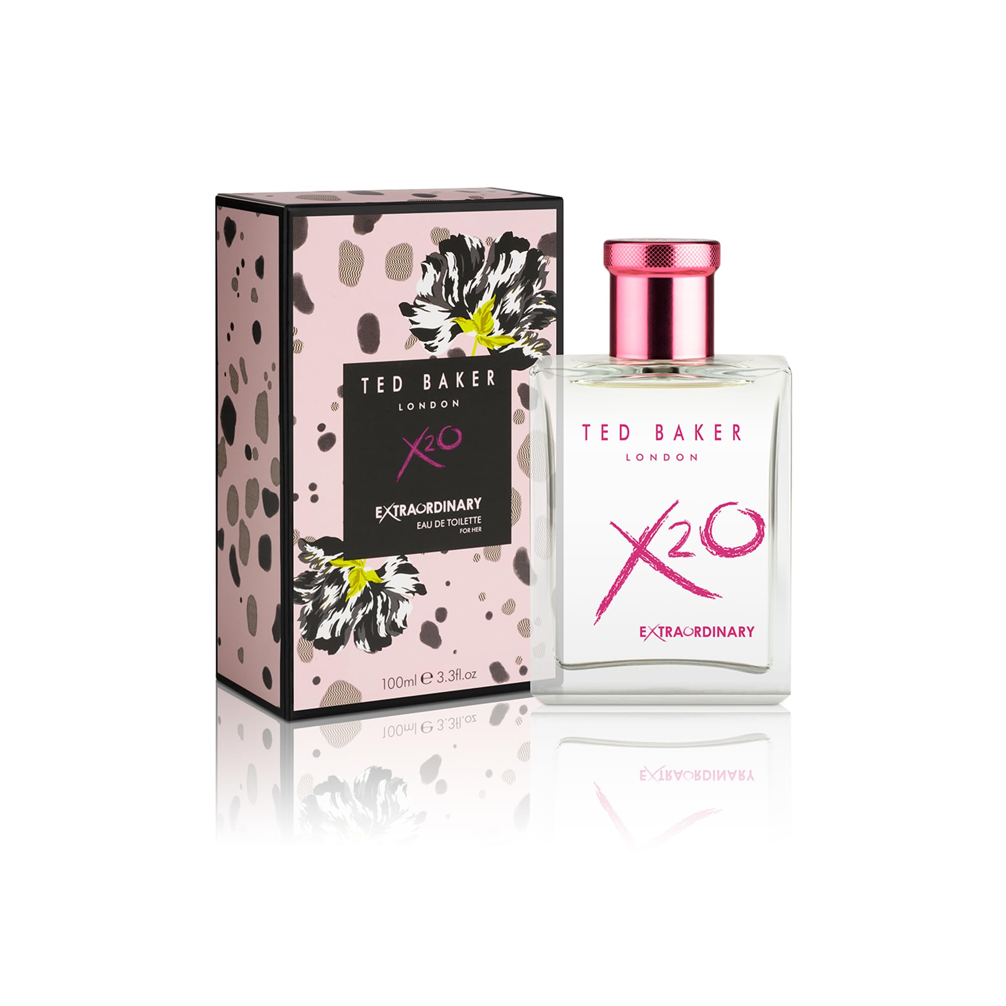 Ted Baker X20 Extraordinary Her Eau de Toilette Fruity Floral Perfume for Women with Grapefruit, Magnolia & Musk Elegant, Sophisticated, Scent Gift Idea For Her 3.38 oz / 100ml