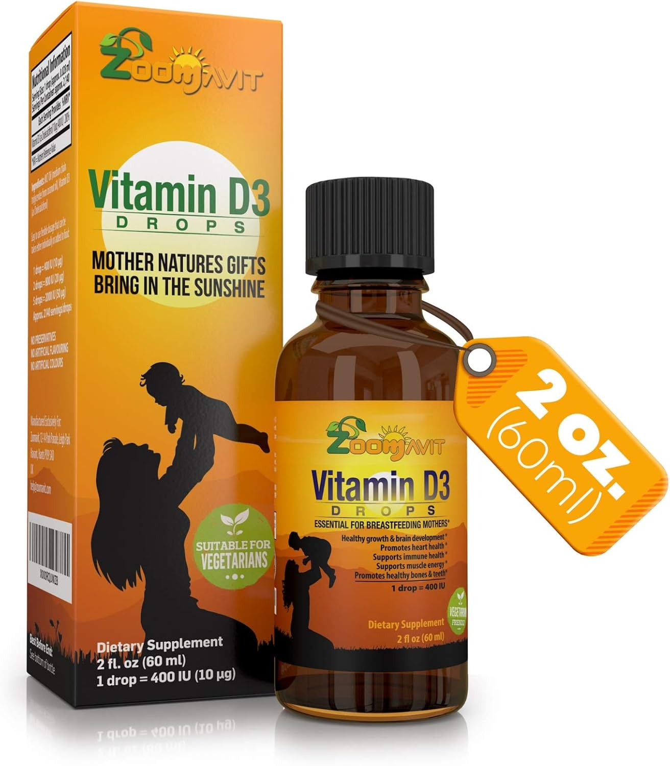 Vitamin D Drops For Baby Liquid Vitamin D3 Supplement For Kids Infants Adults 400iu 10mg Per Drop 60ml 2140 Servings Amazon Co Uk Health Personal Care
