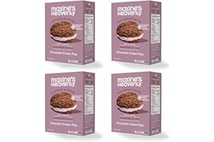 Maxine's Heavenly Soft Baked Creme Sandwich Cookies | Prebiotic Fiber, Low Sugar, Vegan Snacks, Plant Based Snack, Gluten Free Snack - Healthy Snacks | 4 Pack (Chocolate Creme Sandwich)