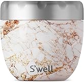 S'well Eats 2-in-1 Nesting Bowls Triple-Layered Vacuum-Insulated Containers Keeps Food and Drinks Cold for 11 Hours and Hot for 7-with No Condensation-BPA Free, 21.5 oz, Calacatta Gold