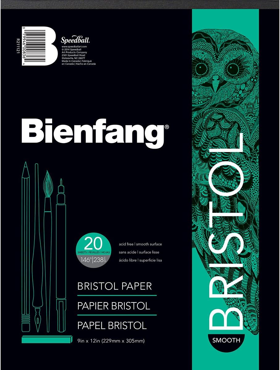 Bienfang Bristol 9-Inch by 12-Inch Paper Pad, Smooth Surface, 20 Sheets: Arts, Crafts & Sewing