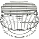 Dongftai S28 3 Tier 5 Piece 304 Stainless Steel Grill Stack Rack Replacement Kit for Big Green Egg Large, Rack for Eggspander 5 Piece Kit Conveggtor Basket