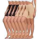 Okimay 6 Pack Slip Shorts for Under Dress Anti Chafing Shorts Seamless Smooth Boyshorts Panties for Women